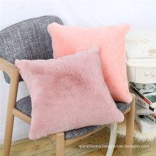 18inchx18inch Plush Decorative Luxurious Throw Cushion Faux Rabbit Fur Pillow Cover